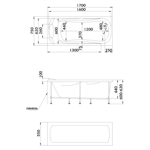 Ванна 1Marka  DIPSA 170x75, изображение 5