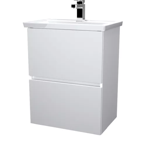 Тумба подвесная с раковиной 1Marka Aris, Выбрать цвет: Белый, Выбрать размер: 60, изображение 2