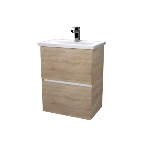 Тумба подвесная с раковиной 1Marka Aris, Выбрать цвет: Дуб Сонома, Выбрать размер: 60, изображение 5