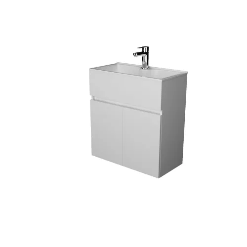 Тумба подвесная с раковиной 1Marka Mira, Выбрать цвет: Белый, изображение 5