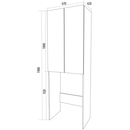 Шкаф 1Marka Wall 67 2д Белый глянец, изображение 6