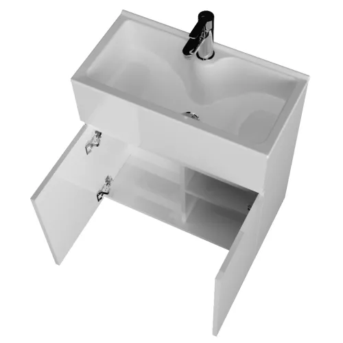Тумба подвесная с раковиной 1Marka Mira, Выбрать цвет: Белый, изображение 6
