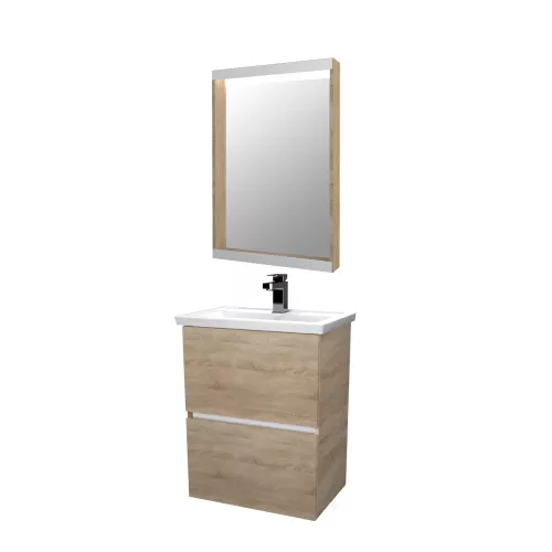 Тумба подвесная с раковиной 1Marka Aris, Выбрать цвет: Дуб Сонома, Выбрать размер: 60, изображение 8