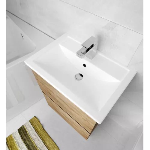 Тумба подвесная с раковиной 1Marka Aris, Выбрать цвет: Дуб Сонома, Выбрать размер: 60, изображение 7