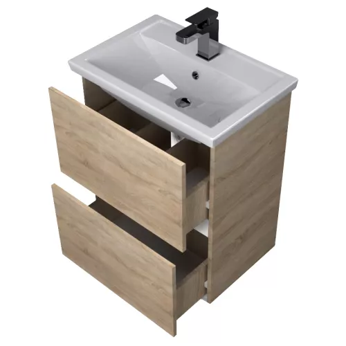 Тумба подвесная с раковиной 1Marka Aris, Выбрать цвет: Дуб Сонома, Выбрать размер: 60, изображение 6