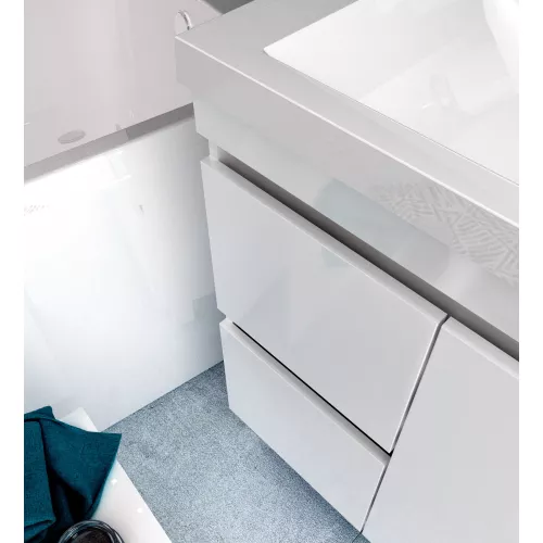 Тумба напольная без  раковины 1Marka Cube 75/100, Выбрать размер: 75, Выбрать цвет: Белый, изображение 4