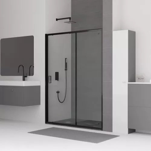 Душевая дверь RGW CL-14B, Цвет стекла: прозрачное, Цвет профиля: Черный, Выбрать размер: 100