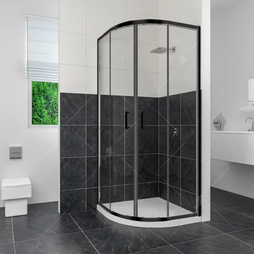 Душевой уголок RGW CL-54B, Цвет стекла: прозрачное, Цвет профиля (вариация): Черный, Выбрать размер: 900x900, изображение 2