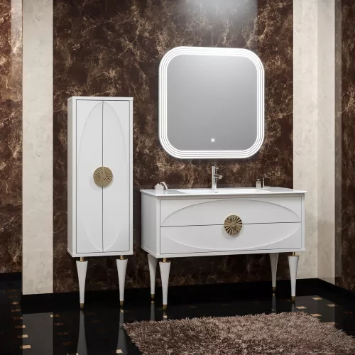 Пенал OPADIRIS  Ибица 2-створчатый Белый/Золото, Выбрать цвет: Белый/золото, изображение 3