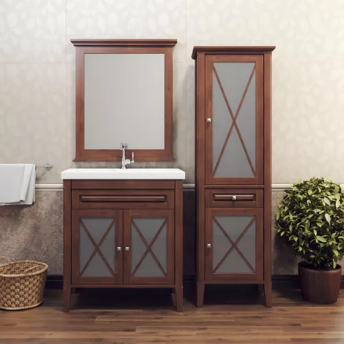 Пенал напольный OPADIRIS Палермо левый/правый,  светлый орех, Выбрать цвет: Светлый орех, Ориентация: Левая, изображение 6