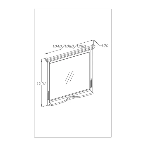 Зеркало OPADIRIS Риспекто  слоновая кость, с выключателем, Выбрать цвет: Слоновая кость, Выбрать размер: 85, изображение 5