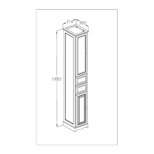 Пенал OPADIRIS Риспекто-30 левый/правый белый, Выбрать цвет: Белый, Ориентация: Левая, изображение 5