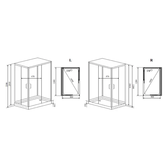 Душевая кабина прямоуг. Timo PREMIUM HELKA H-515 L/R, 120х90, Г/М, баня, электрика , хромотерапия