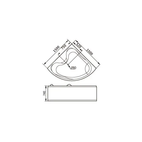 Акриловая гидромассажная ванна Gemy G9041  150*150