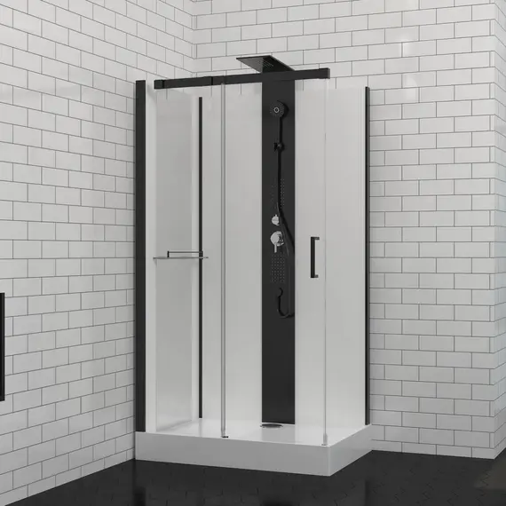 Душевая кабина Black&White G8708 без крыши 80х110 см прямоугольная