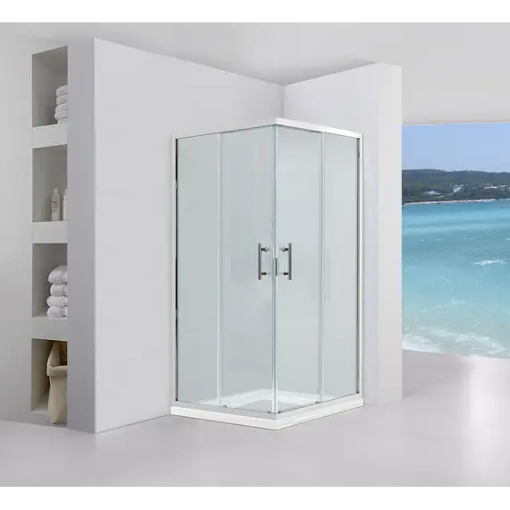 Душевой угол Black & White S102  прозрачное/хром