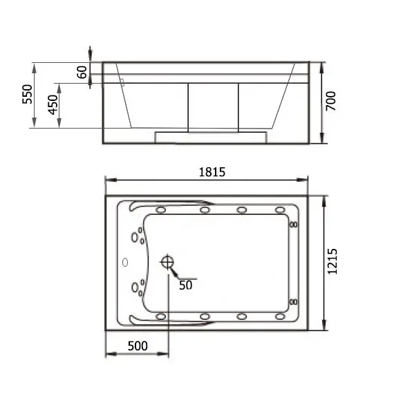 Акриловая гидромассажная ванна Gemy G9061