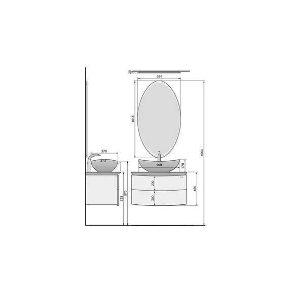 Зеркало Velvex  Luna 60