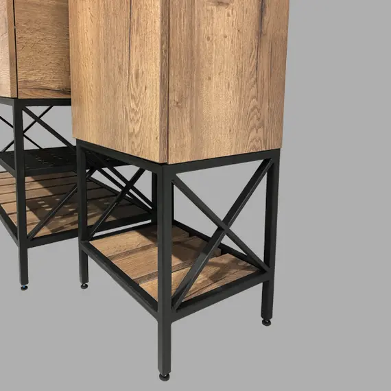 Тумба-умывальник Comforty  Бредфорд дуб темный с черной раковиной 75/90