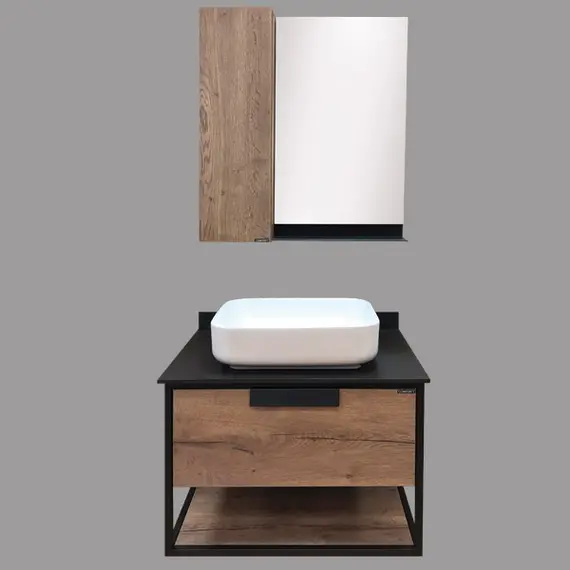 Зеркало-шкаф Comforty Кёльн, цвет дуб темный