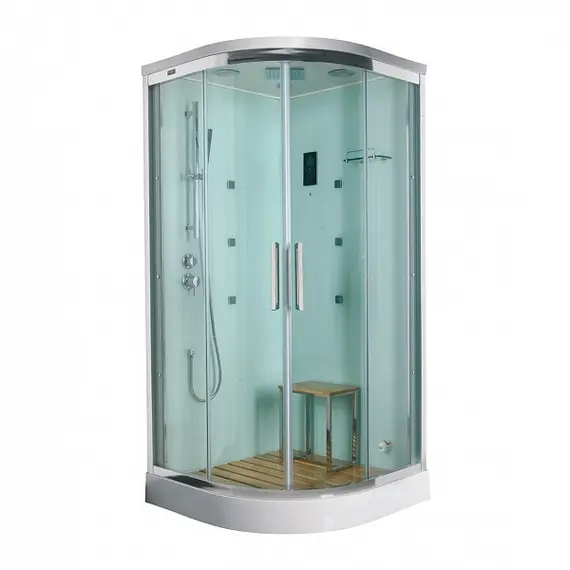 Душевая кабина с паром и гидромассажем четверть круга Bandhours VICTORIA 100х100 см