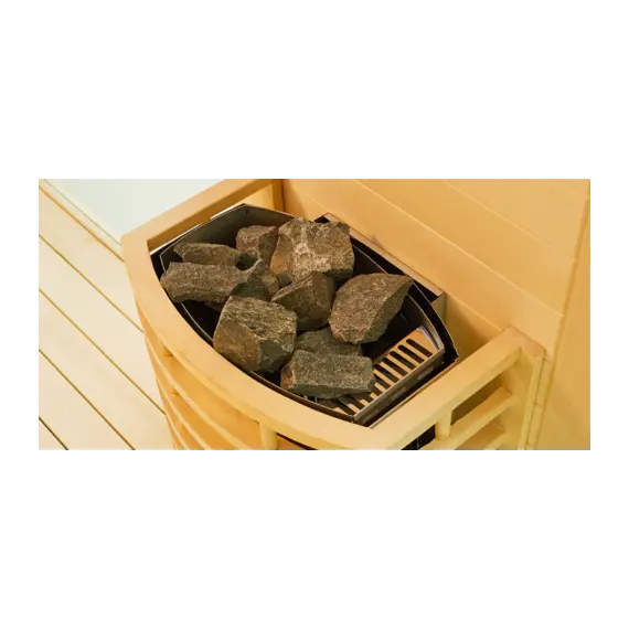 Финская сауна Frank 820 серия угловая, 2 полки, липа/кедр