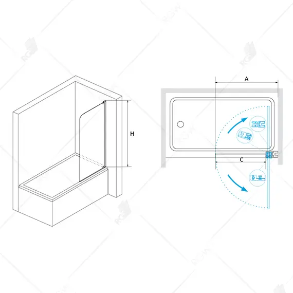 Шторка на ванну RGW SC-01