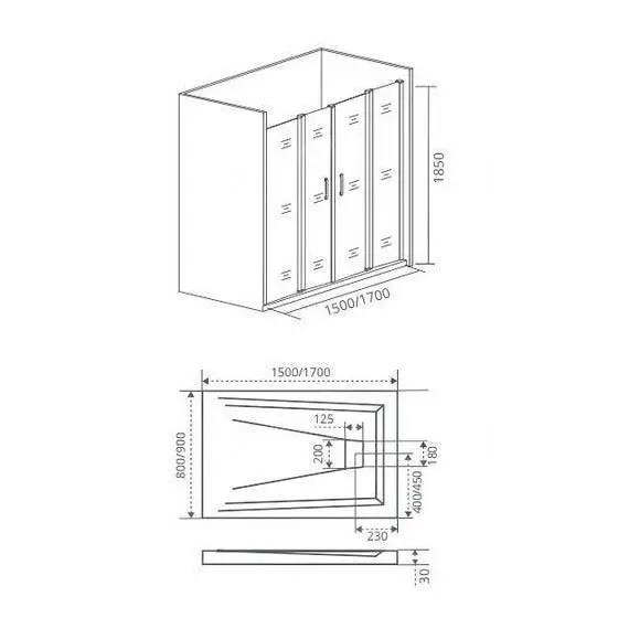 Душевая дверь раздвижная  Good Door LATTE WTW-TD