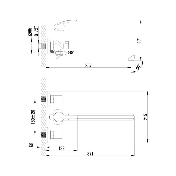Смеситель Lemark Plus Strike LM1151C универсальный