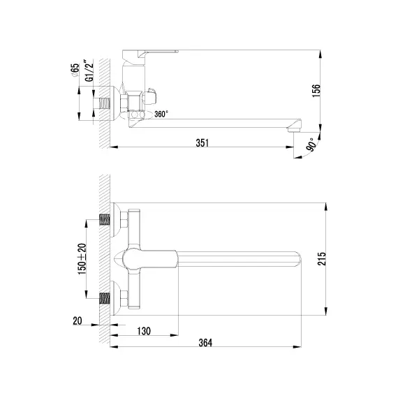 Смеситель Lemark Plus Grace LM1551C универсальный