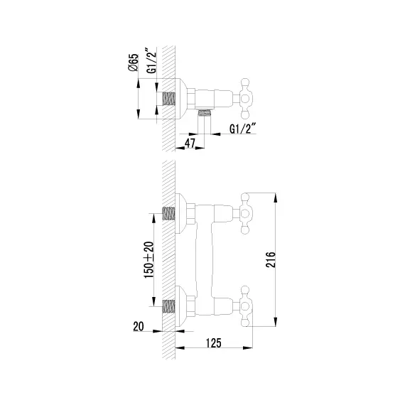 Смеситель Lemark Vintage LM2803B для душа