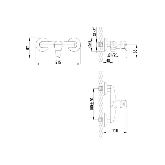 Смеситель Lemark Pramen LM3318C с гигиеническим душем