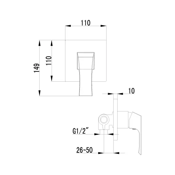 Смеситель Lemark Unit LM4523C для душа, встраиваемый