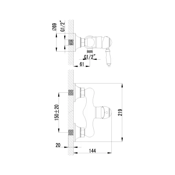 Смеситель Lemark Villa LM4803B для душа