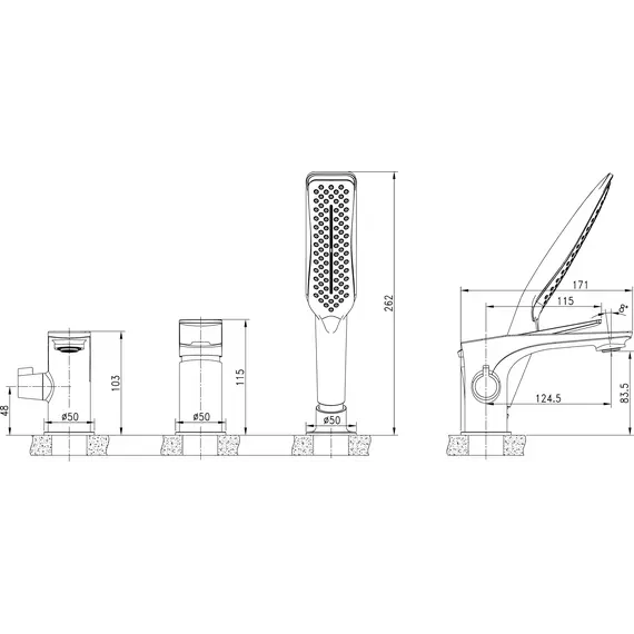 Смеситель Lemark Allegro LM5945CW на борт ванны