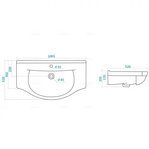 Умывальник Santek  Эльбрус 100