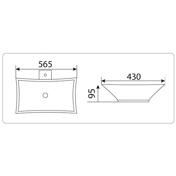 Раковина накладная прямоугольная CeramaLux 9176
