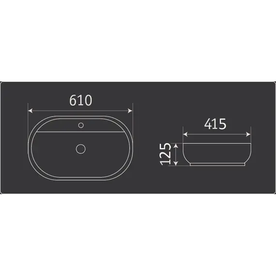 Раковина накладная овальная CeramaLux D1346/D1347
