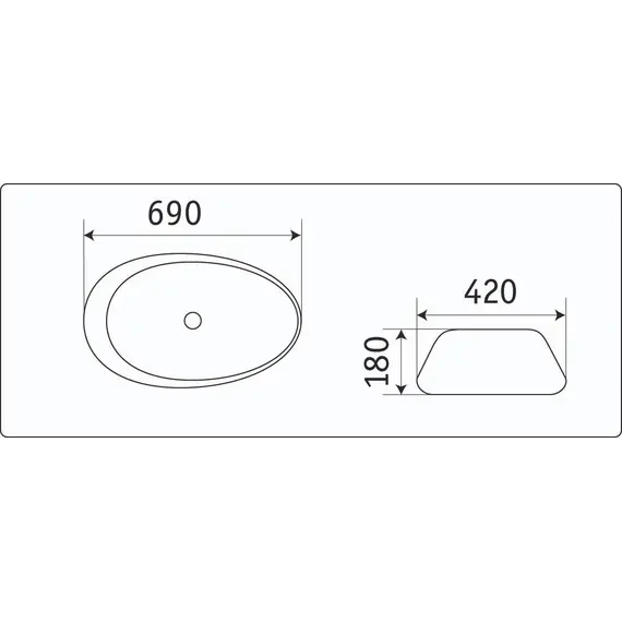Раковина накладная нестандартная CeramaLux 7807