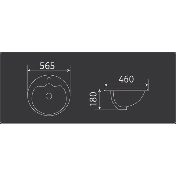 Раковина врезная овальная CeramaLux 316