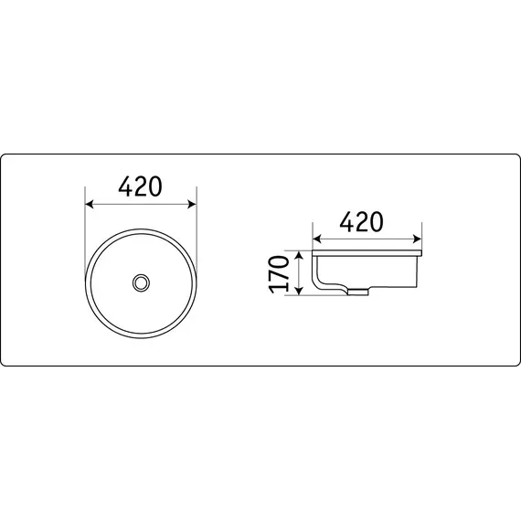 Раковина врезная круглая CeramaLux 540P