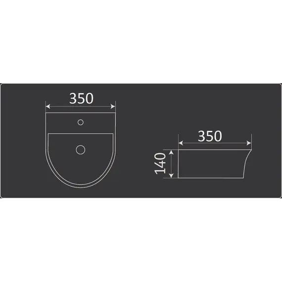 Умывальник подвесной полукруглый 78370