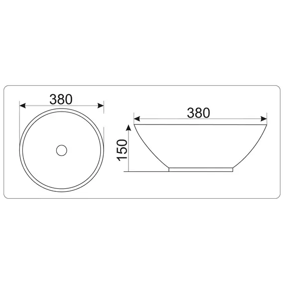 Раковина накладная круглая CeramaLux серия N 9002/9003А