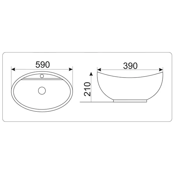 Раковина накладная овальная CeramaLux серия N 9018