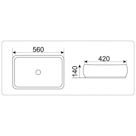 Раковина накладная прямоугольная CeramaLux 9243
