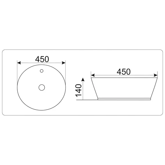 Раковина накладная круглая CeramaLux LuxeLine D1306H