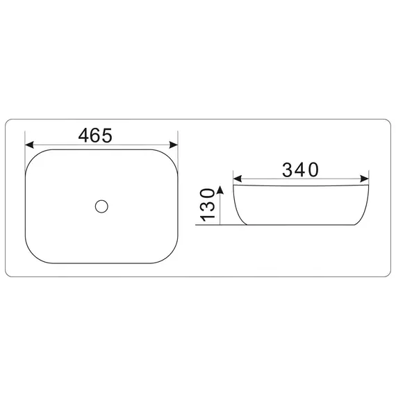 Раковина накладная прямоугольная CeramaLux LuxeLine D1333H13