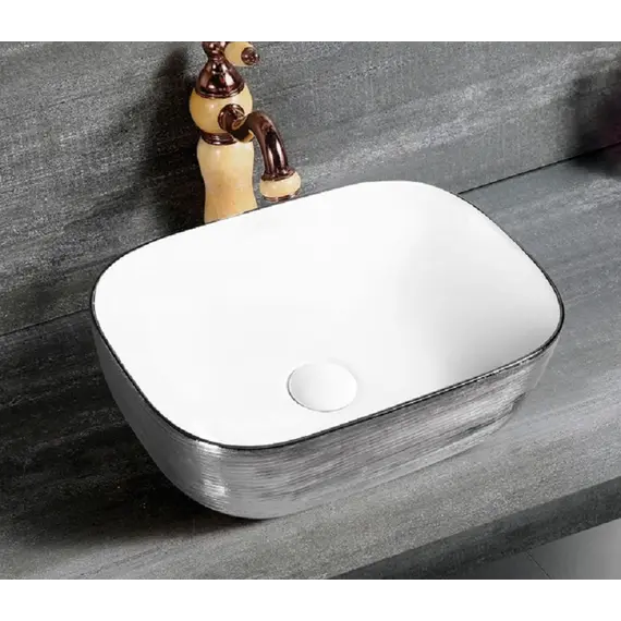 Раковина накладная прямоугольная CeramaLux LuxeLine D1333H13