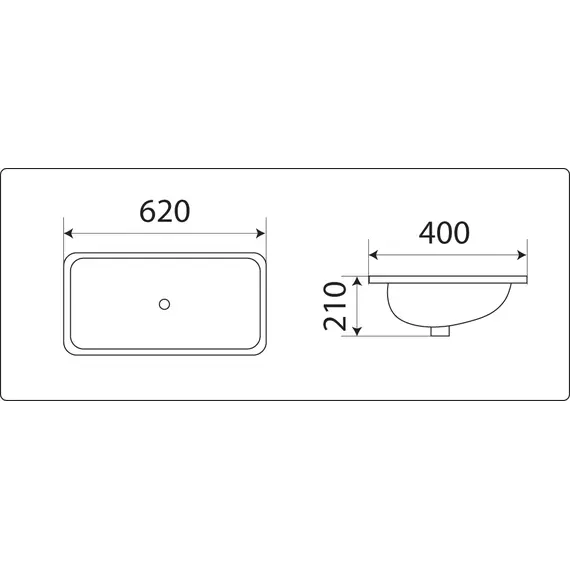 Раковина врезная прямоугольная CeramaLux 540