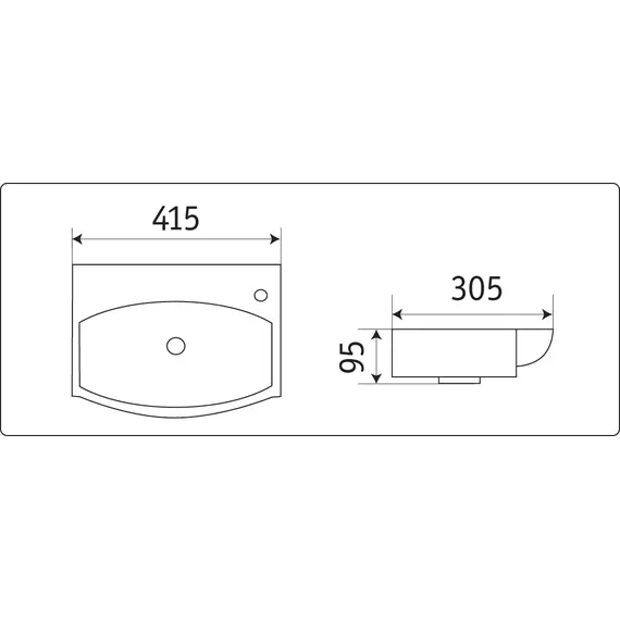 Раковина подвесная/накладная прямоугольная CeramaLux 78014